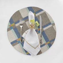 Load image into Gallery viewer, Gold trim linen dinner napkins, white, set of two