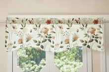 Load image into Gallery viewer, DaDa Bedding Collection Enchanted Meadow Semi-Sheer Valance - Floral Elegance in Beige, Rose, and Soft Green, Light Filtering See Through Microfiber, Rod Pocket Design, 18x52 Inches