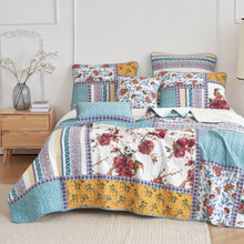 Load image into Gallery viewer, Tache Cotton Floral Jacobean Blue White Old World Garden Cushion Covers 2-Pieces (JHW-936)