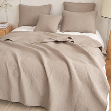 Load image into Gallery viewer, DaDa Bedding Neutral Taupe Beige Sandy Elegant Matelasse Cotton Quilted Bedspread Set (JHW-585)