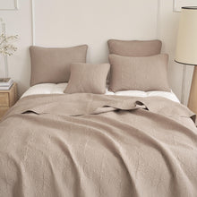 Load image into Gallery viewer, DaDa Bedding Neutral Taupe Beige Sandy Elegant Matelasse Cotton Quilted Bedspread Set (JHW-585)