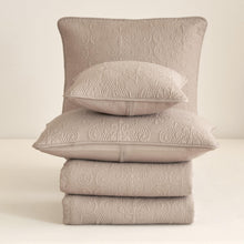 Load image into Gallery viewer, DaDa Bedding Neutral Taupe Beige Sandy Elegant Matelasse Cotton Quilted Bedspread Set (JHW-585)