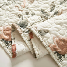 Load image into Gallery viewer, DaDalogy Enchanted Meadow Reversible Dinner Table Runner - Floral Elegance in Beige, Rose, and Soft Olive Green, Premium Soft Microfiber Quilted Table Runner