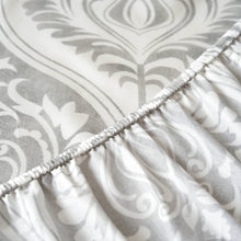 Load image into Gallery viewer, Tache Dreamy Moon Sky Ogee Damask Heather Gray White Bed Sheet Set (TB300)