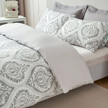 Load image into Gallery viewer, Tache Dreamy Moon Sky Ogee Damask Heather Gray White Duvet Cover (TB300)