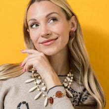 Load image into Gallery viewer, Tortoise &amp; Clear Striped Starburst Disc Stud Earrings