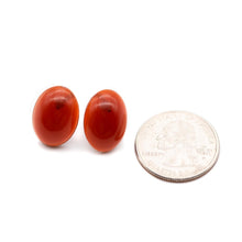 Load image into Gallery viewer, Cinnamon Flame Oval Button Stud Earrings
