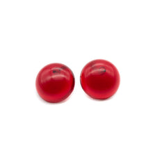 Load image into Gallery viewer, Ruby Red Medium Retro Button Stud Earrings