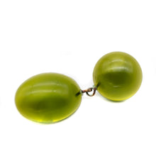 Load image into Gallery viewer, Olive Green Aura Glow Jelly Bean Earrings