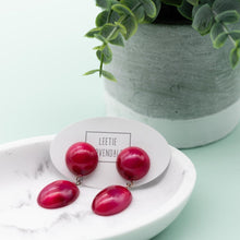 Load image into Gallery viewer, Cranberry Aura Glow Jelly Bean Earrings