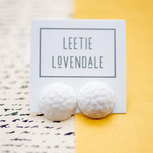 Load image into Gallery viewer, White Moon Rock Retro Button Stud Earrings