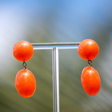 Load image into Gallery viewer, Orange Aura Glow Jelly Bean Earrings