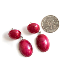 Load image into Gallery viewer, Cranberry Aura Glow Jelly Bean Earrings