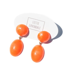 Load image into Gallery viewer, Orange Aura Glow Jelly Bean Earrings