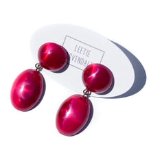Load image into Gallery viewer, Cranberry Aura Glow Jelly Bean Earrings