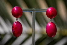 Load image into Gallery viewer, Cranberry Aura Glow Jelly Bean Earrings