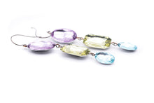 Load image into Gallery viewer, Pastel Story Shine On Gem Triple Drop Earrings