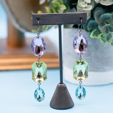 Load image into Gallery viewer, Pastel Story Shine On Gem Triple Drop Earrings