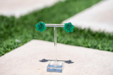 Load image into Gallery viewer, Emerald Jade Green Carved Resin Floral Cluster Stud Earrings