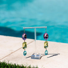 Load image into Gallery viewer, Pastel Story Shine On Gem Triple Drop Earrings