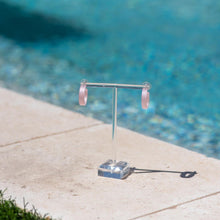 Load image into Gallery viewer, Light Pink Moonglow Mini Classic Hoop Earrings