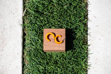 Load image into Gallery viewer, Sun Orange Velvet Matte Mini Boom Hoop Earrings