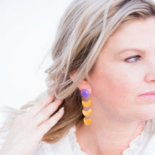 Load image into Gallery viewer, Chocolate &amp; Grey Green Moonglow Fish Scale Earrings