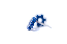 Load image into Gallery viewer, Navy Serrated Daisy Flower Stud Earrings