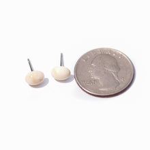 Load image into Gallery viewer, Cream Marbled Small Oval Stud Lucite Earrings