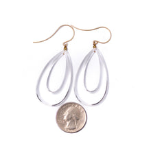 Load image into Gallery viewer, Crystal Clear Lucite Teardrop Hoop Drop Earrings