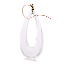 Load image into Gallery viewer, Crystal Clear Lucite Teardrop Hoop Drop Earrings