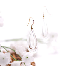 Load image into Gallery viewer, Crystal Clear Lucite Teardrop Hoop Drop Earrings