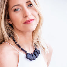 Load image into Gallery viewer, Clear Art Deco Frosted Lucite Collar Necklace
