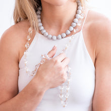 Load image into Gallery viewer, Light Grey Apple Beaded Marco Necklace