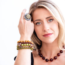 Load image into Gallery viewer, Tortoise Brown Beaded Amelia Necklace