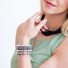 Load image into Gallery viewer, Black Matte Tube Beaded Sylvie Necklace