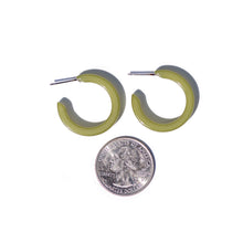 Load image into Gallery viewer, Olive Green Moonglow Mini Classic Hoop Earrings