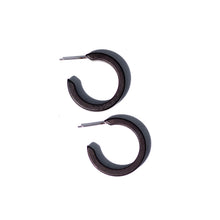 Load image into Gallery viewer, Black Matte Mini Classic Hoop Earrings