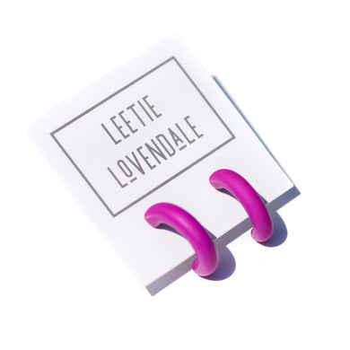 Violet Lucite C-Hoop Earrings