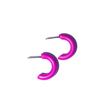 Load image into Gallery viewer, Violet Lucite C-Hoop Earrings
