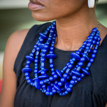 Load image into Gallery viewer, Navy Bright Blue Saucer Sylvie Necklace