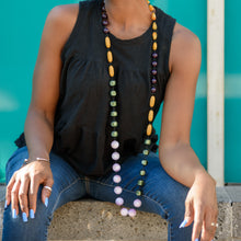 Load image into Gallery viewer, Orange Grey &amp; Cranberry Rope Necklace