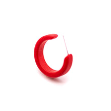Load image into Gallery viewer, Red Matte Mini Classic Hoop Earrings