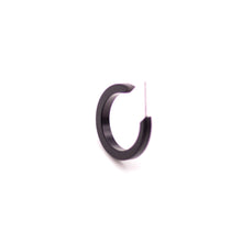 Load image into Gallery viewer, Black Lucite Mini Thread Hoop Earrings