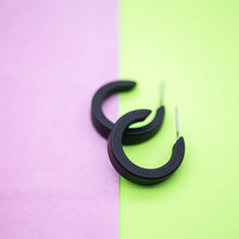 Load image into Gallery viewer, Black Matte Mini Classic Hoop Earrings