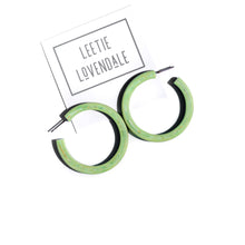 Load image into Gallery viewer, Mint Green Marbled Matte Classic Hoop Earrings