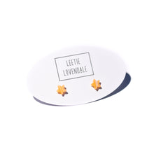Load image into Gallery viewer, Amber Stripe Mini Star Stud Earrings