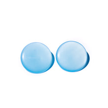 Load image into Gallery viewer, Cornflower Blue Moonglow Beveled Disc Stud Earrings