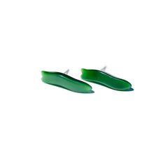Load image into Gallery viewer, Forest Green Moonglow Squiggle Arrow Stud Earrings