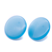 Load image into Gallery viewer, Cornflower Blue Moonglow Beveled Disc Stud Earrings